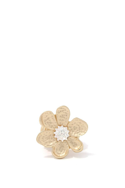 Hammered Flower Stretch Ring