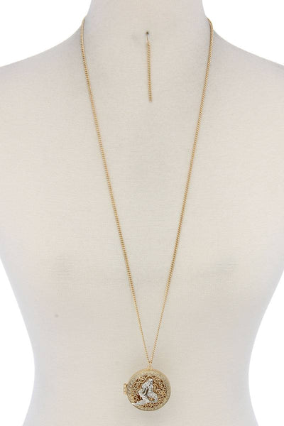 Mermaid Locket Magnetic Pendant Necklace