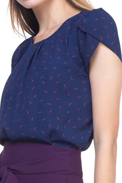 Key Print Crepe Shirt