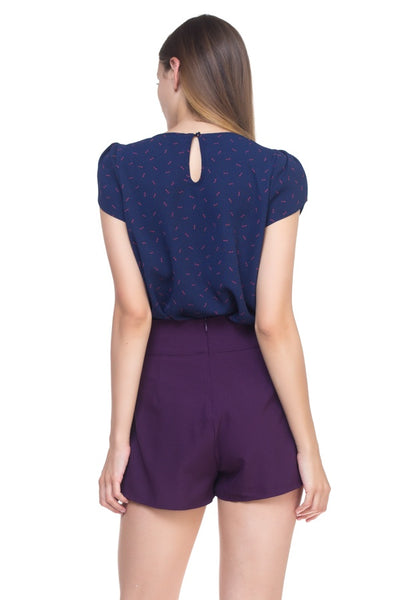 Key Print Crepe Shirt