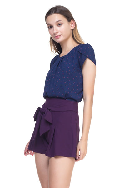 Key Print Crepe Shirt