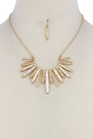 Long Oval Shape Metal Necklace