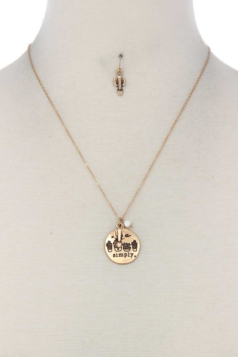 Live Simply Metal Circle Necklace