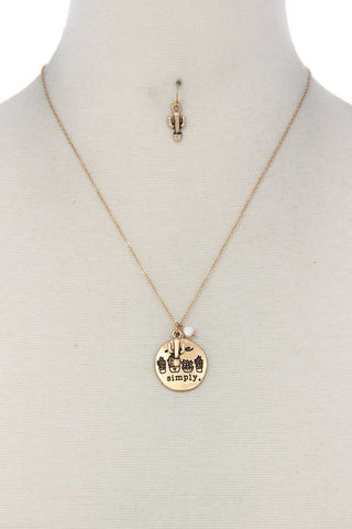 Live Simply Metal Circle Necklace