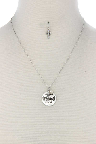 Live Simply Metal Circle Necklace