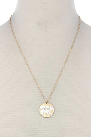 Mama Bear Circle Pendant Necklace