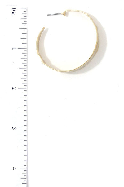 Hammered Wide Open Circle Drop Earring