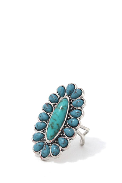 Oval Shape Bead Metal Ring