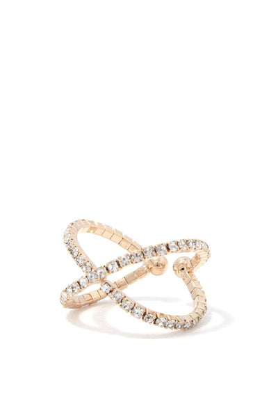 Criss Cross Rhinestone Ring