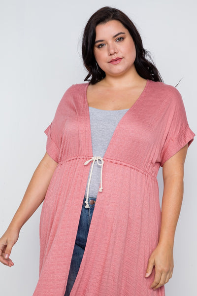 Plus Size Basic High Low Cardigan Cover Up