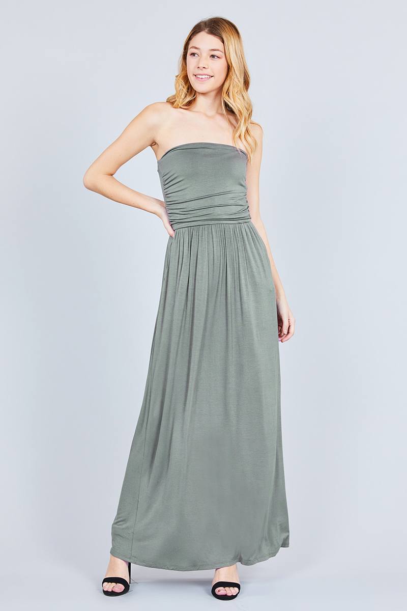 Rayon Modal Spandex Tube Top Maxi Dress