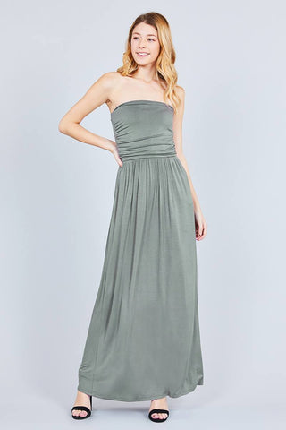 Rayon Modal Spandex Tube Top Maxi Dress