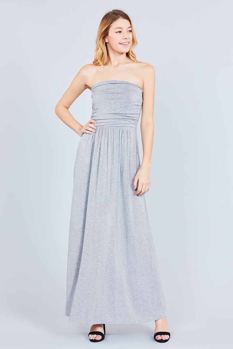 Rayon Modal Spandex Tube Top Maxi Dress