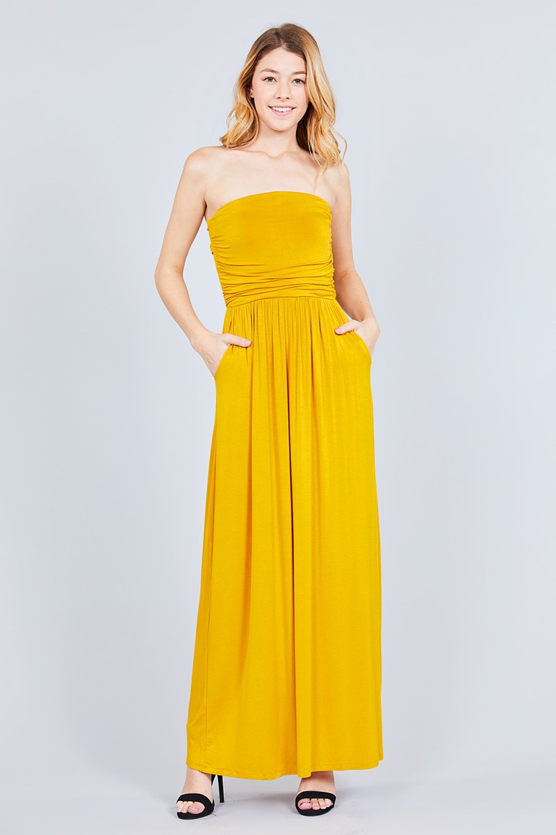 Rayon Modal Spandex Tube Top Maxi Dress