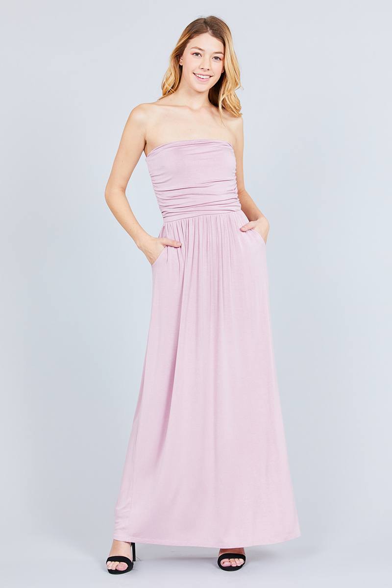 Rayon Modal Spandex Tube Top Maxi Dress