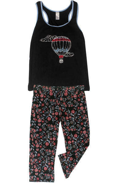 Knit Racerback Tank With Pants Set