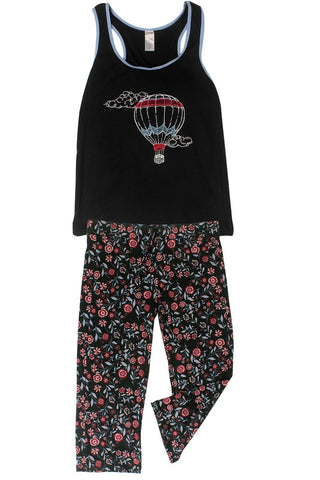 Knit Racerback Tank With Pants Set