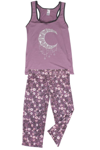 Knit Racerback Tank With Pants Set