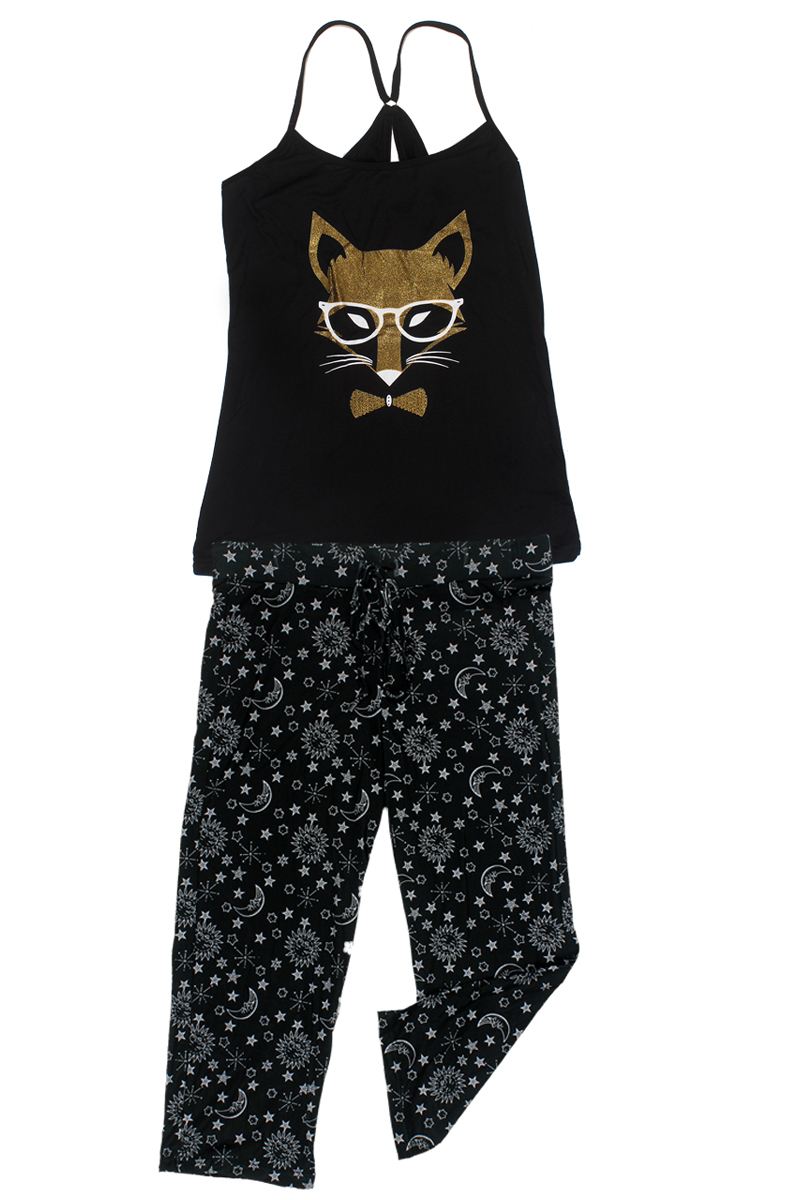 Knit Racerback Tank With Pants Set