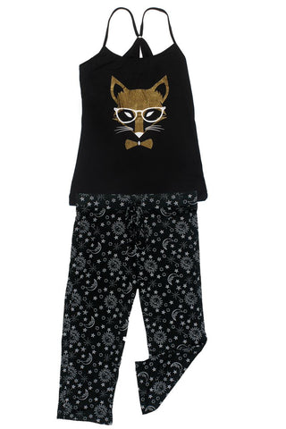 Knit Racerback Tank With Pants Set