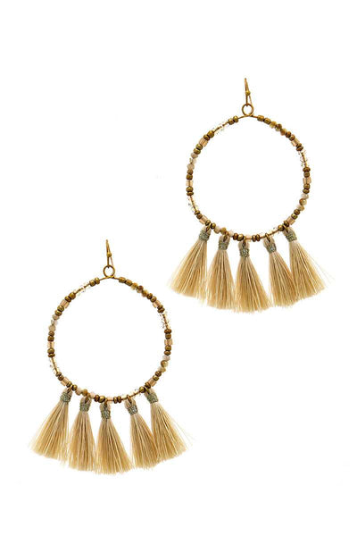 Designer Chic Multi Tassel Hoop Earring