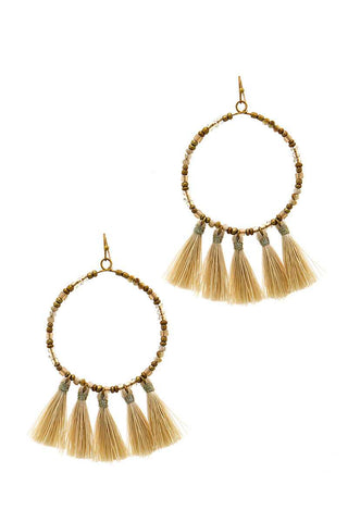 Designer Chic Multi Tassel Hoop Earring