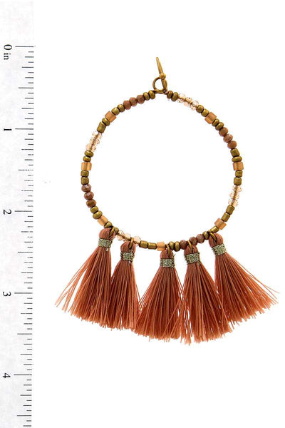 Designer Chic Multi Tassel Hoop Earring