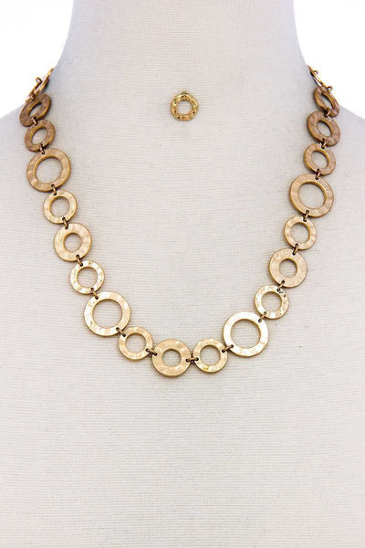 Designer Chic Trendy Hoop Chain Necklace And Earring Set