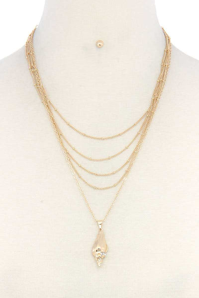 Seashell Charm Layered Necklace