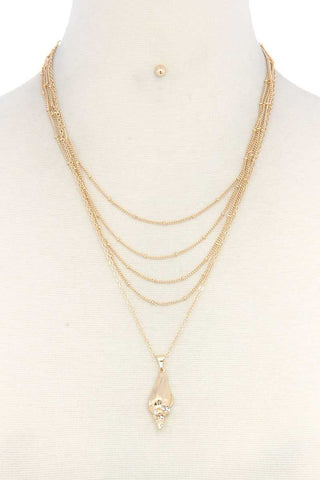 Seashell Charm Layered Necklace