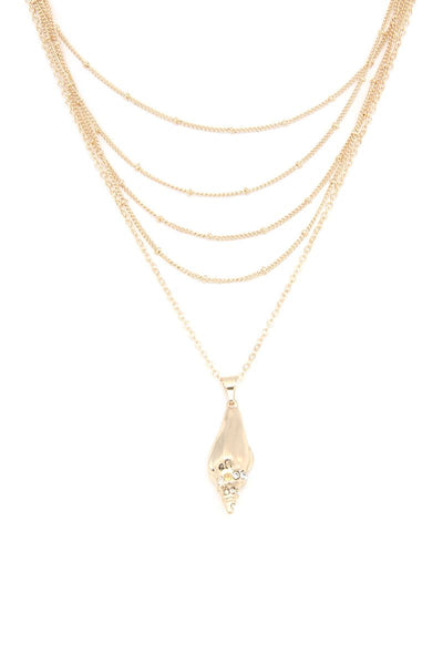 Seashell Charm Layered Necklace