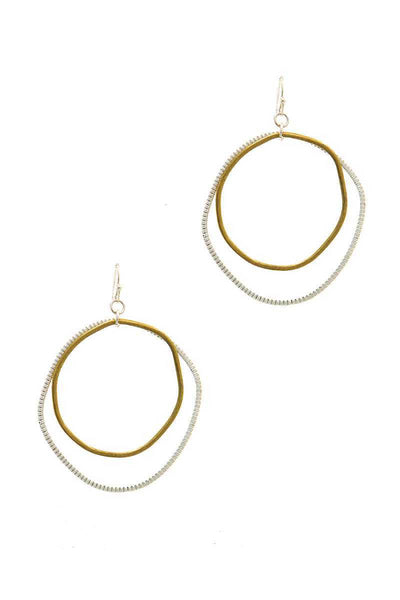 Chic Designer Double Hoop Drop Earring