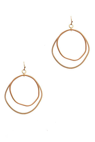 Chic Designer Double Hoop Drop Earring