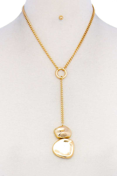 Designer Stylish Double Drop Necklace And Earring Set