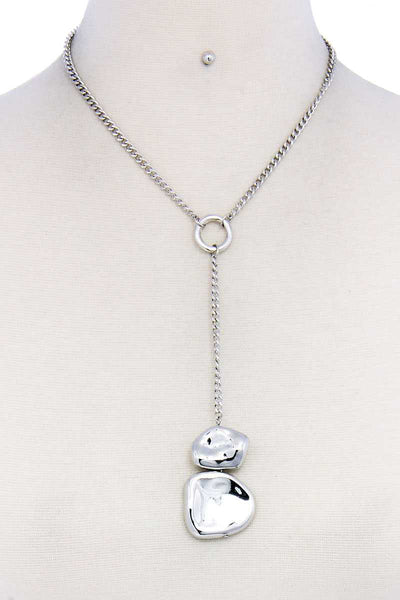 Designer Stylish Double Drop Necklace And Earring Set