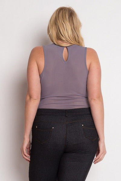 Floral Embroidery Mesh Bodysuit