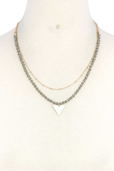 Metal Triangle Charm Layered Necklace