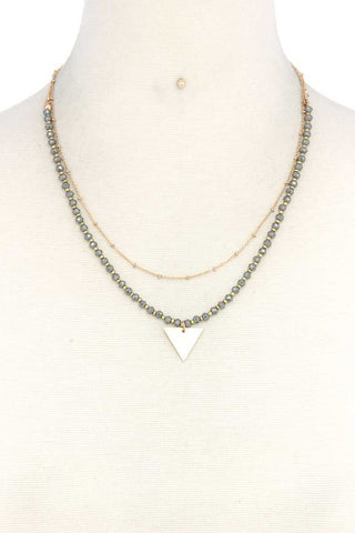 Metal Triangle Charm Layered Necklace