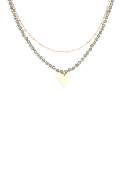 Metal Triangle Charm Layered Necklace