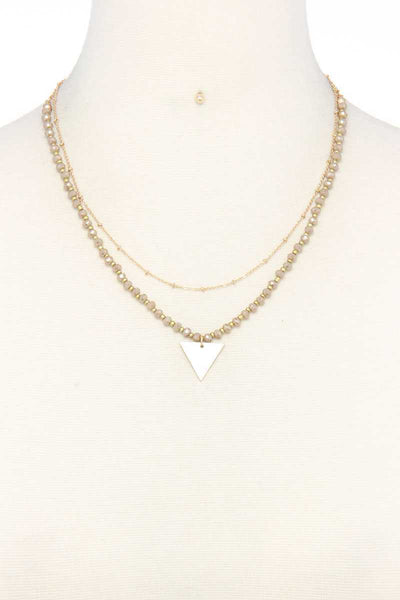 Metal Triangle Charm Layered Necklace