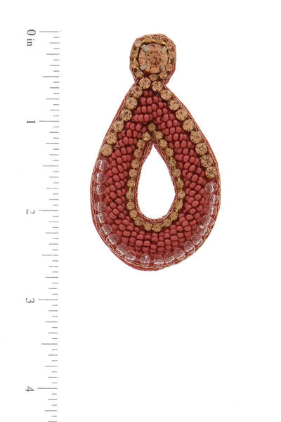 Beaded Teardrop Shape Post Earring