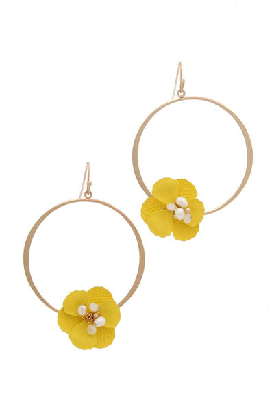 Flower Shape Ring Drop Earring