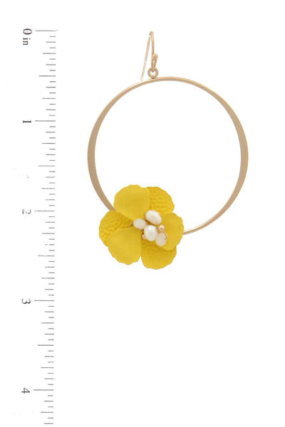 Flower Shape Ring Drop Earring