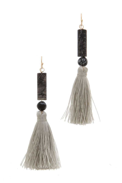 Beaded Tassel Drop Earring