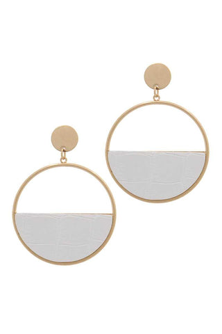 Embossed Animal Print Metal Post Drop Earring