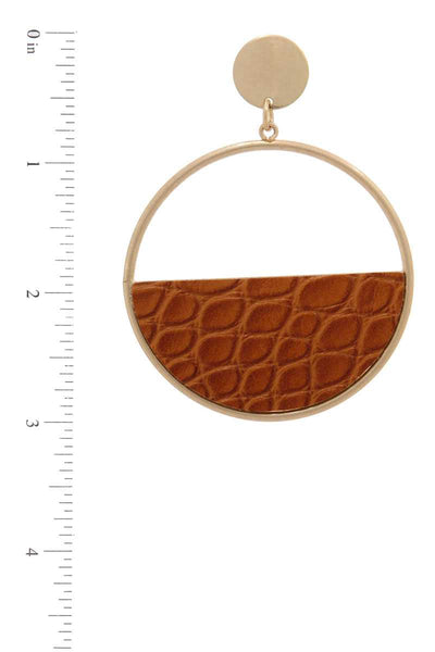 Embossed Animal Print Metal Post Drop Earring