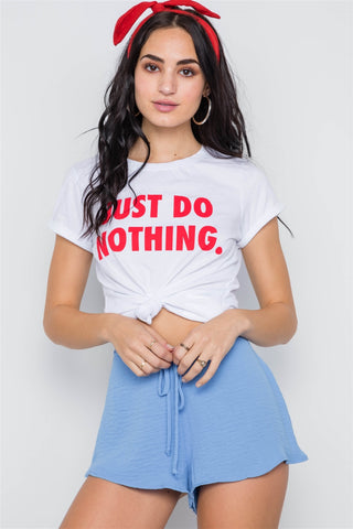 Mid-rise Light Crinkled Self Tie Shorts