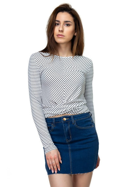 Long Sleeve Front Twist Shirt