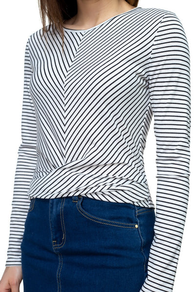 Long Sleeve Front Twist Shirt
