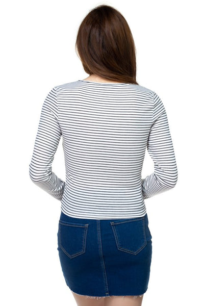 Long Sleeve Front Twist Shirt
